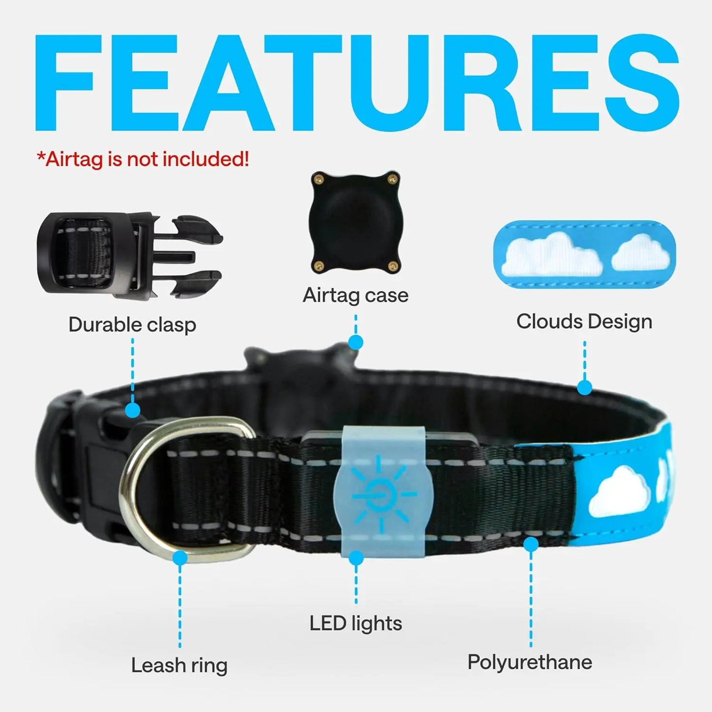GPS Tracking Dog Collar with Airtag for Enhanced Pet Safety