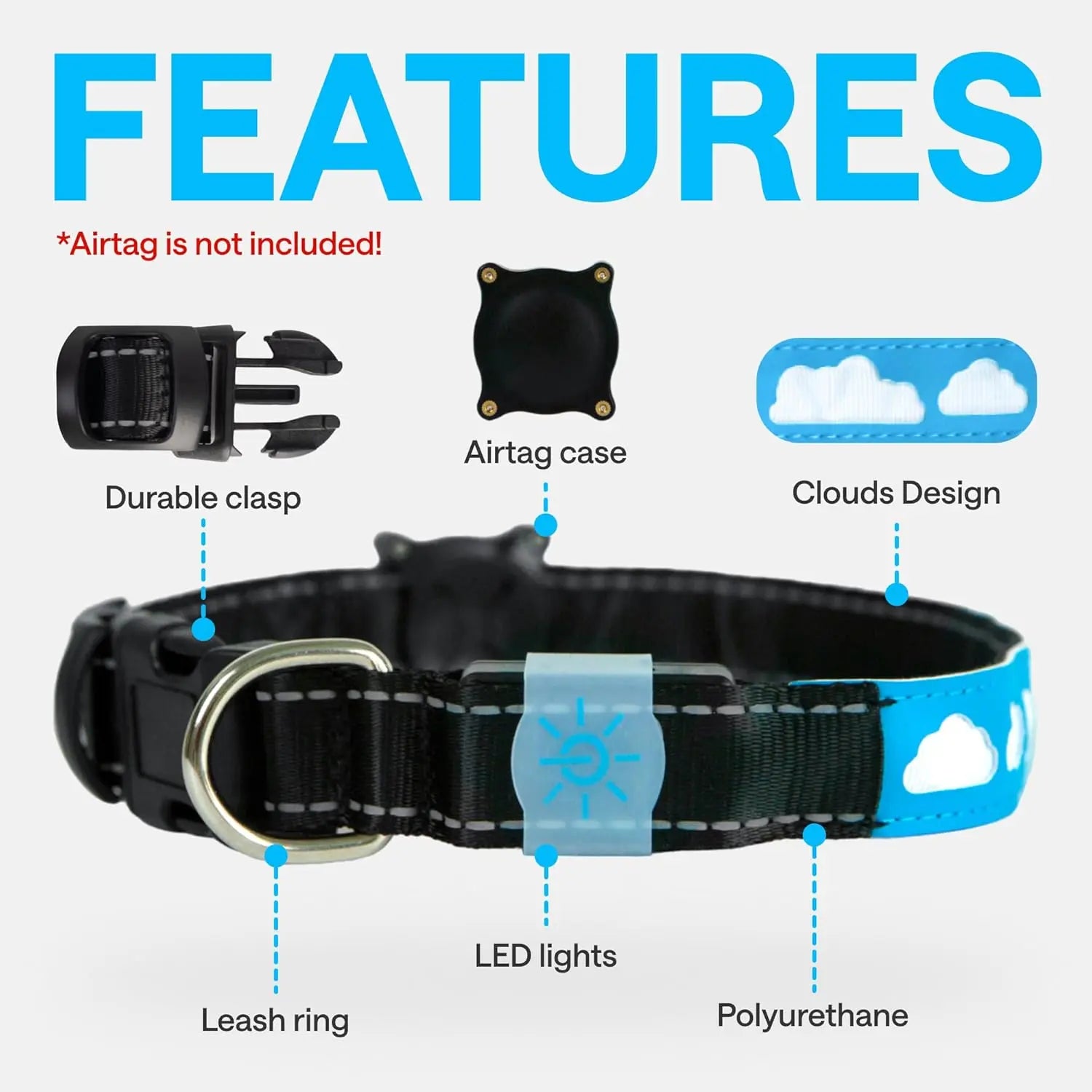 GPS Tracking Dog Collar with Airtag for Enhanced Pet Safety