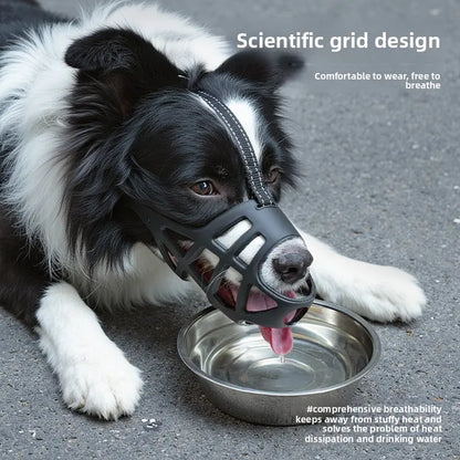 Adjustable Reflective Dog Muzzle - Breathable Anti-Bite and Anti-Bark Solution for Dogs of All Sizes
