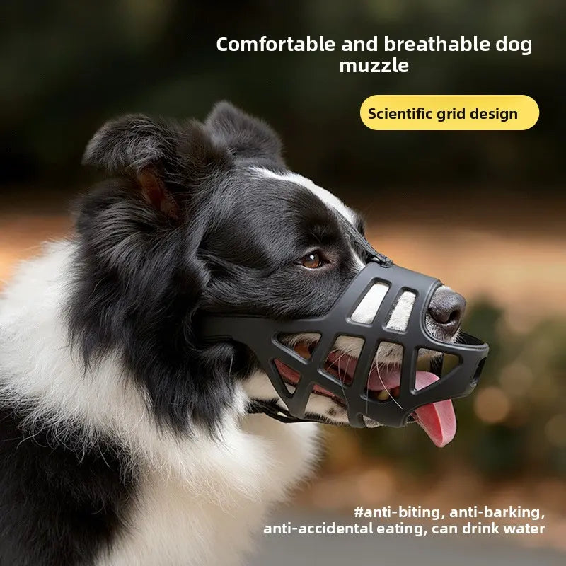 Adjustable Reflective Dog Muzzle - Breathable Anti-Bite and Anti-Bark Solution for Dogs of All Sizes